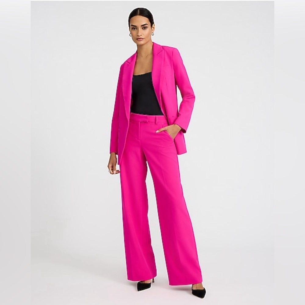 Express Studio Stretch Twill Boyfriend Blazer - Picture 2 of 5